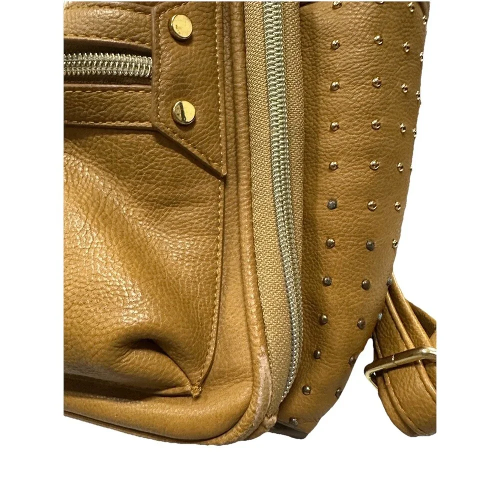 Itzy Ritzy Chelsea+Cole Studded  Mini Diaper Bag Caramel Backpack Tan